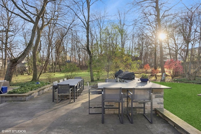 view of patio featuring area for grilling