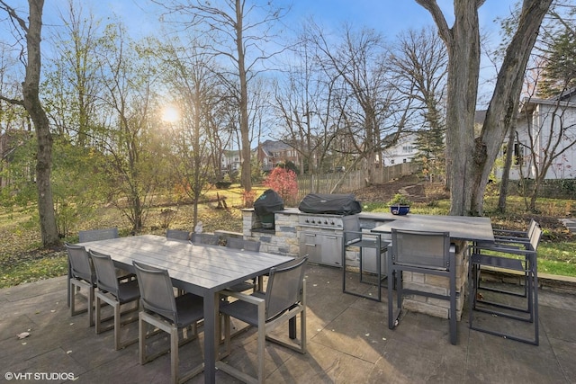 view of patio featuring a grill and area for grilling