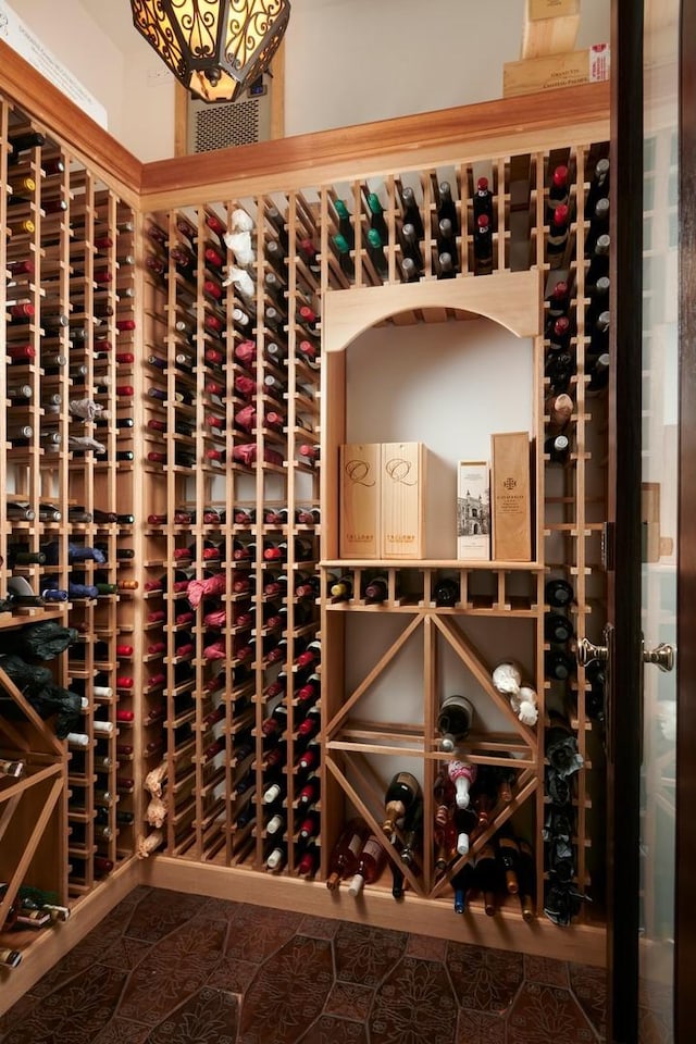 view of wine cellar