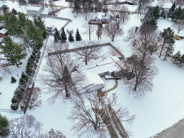 view of snowy aerial view