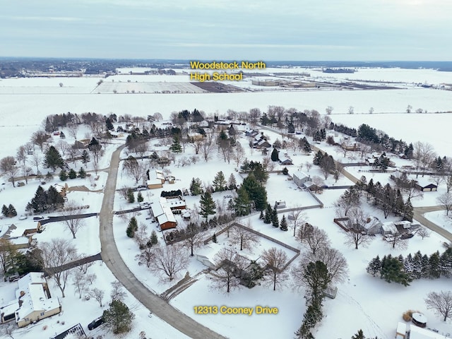 view of snowy aerial view