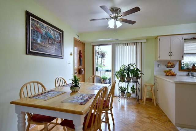 3207 N Pontiac Ave Unit 2S, Chicago, IL 60634 - dining area with a ceiling fan