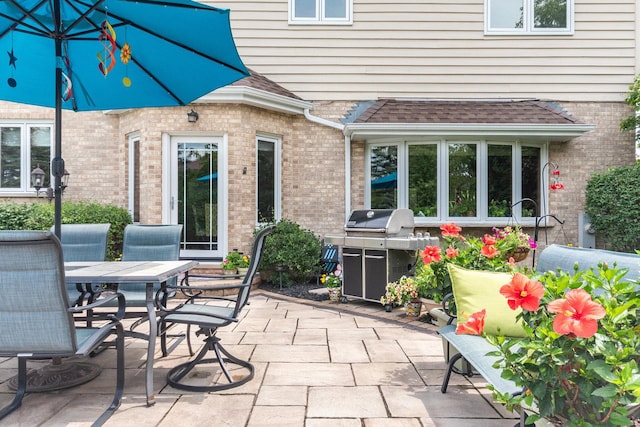 view of patio / terrace featuring grilling area