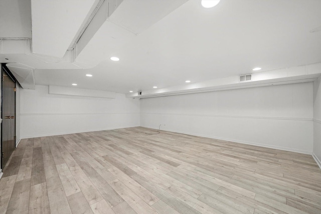 interior space featuring light wood-type flooring