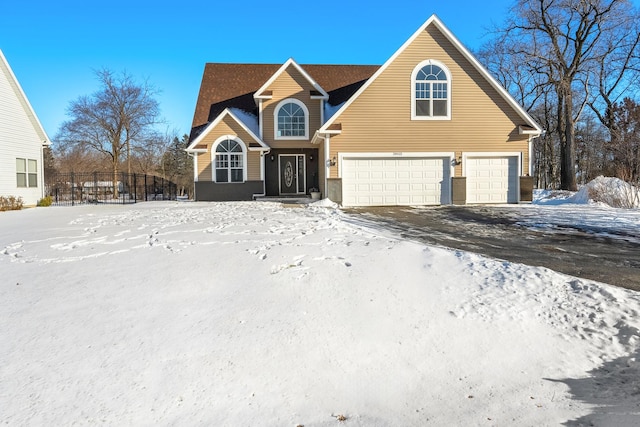 view of property featuring a garage