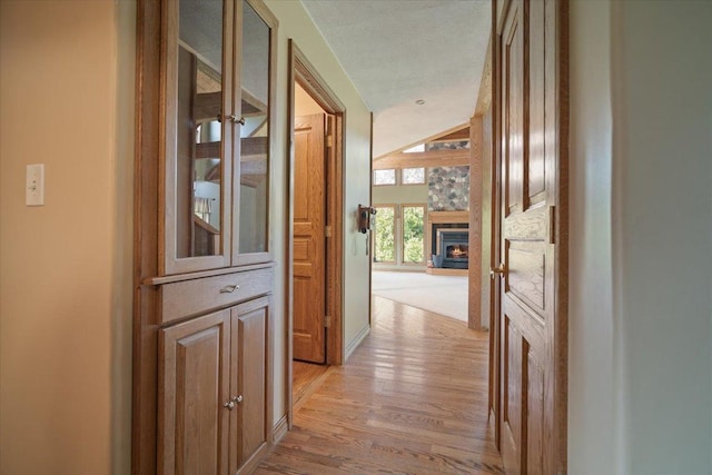 hall with light wood-style flooring