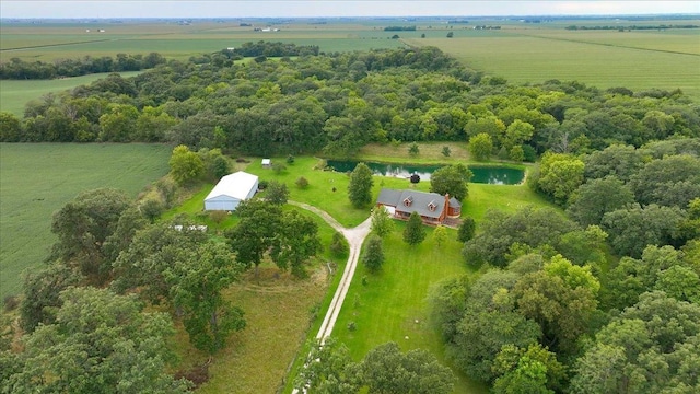 aerial view featuring a rural view