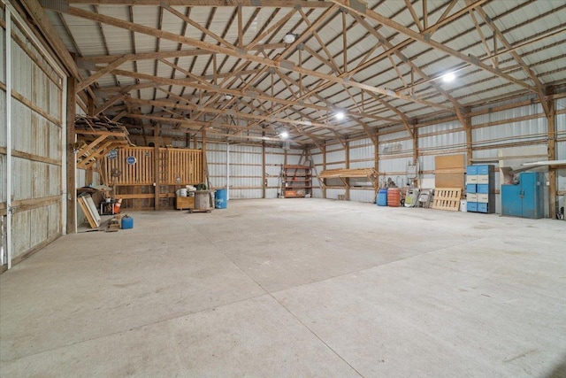 garage featuring metal wall