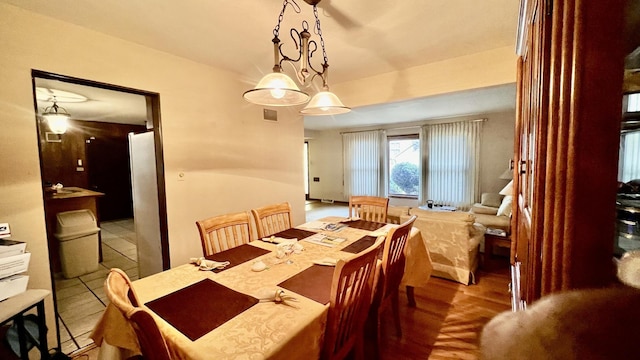 dining area featuring light hardwood / wood-style flooring