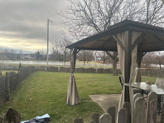 view of yard featuring a gazebo