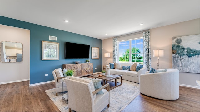 living room featuring hardwood / wood-style floors