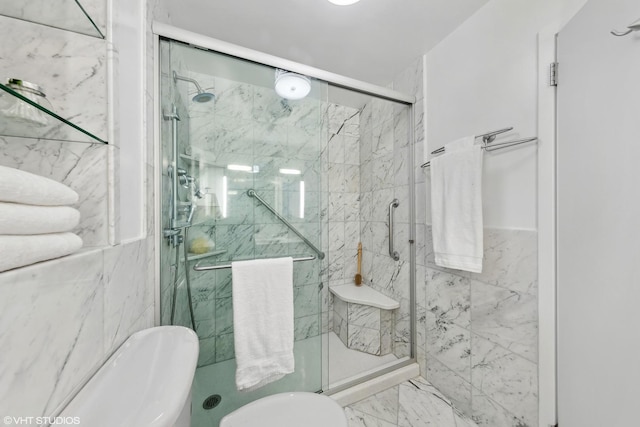 bathroom featuring walk in shower