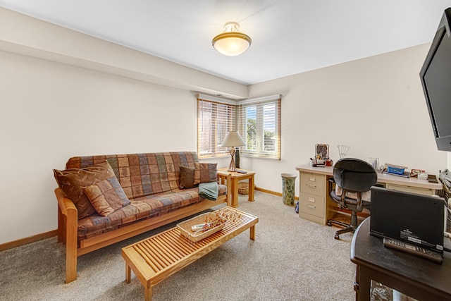 office area with carpet flooring