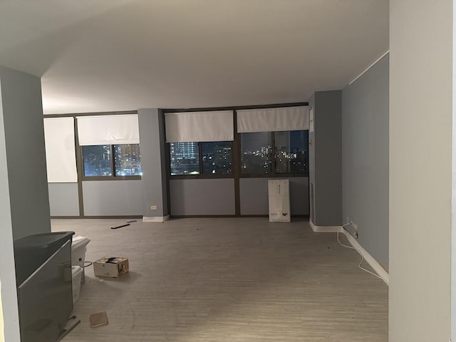 unfurnished room with light hardwood / wood-style floors