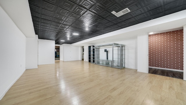 interior space with light hardwood / wood-style floors