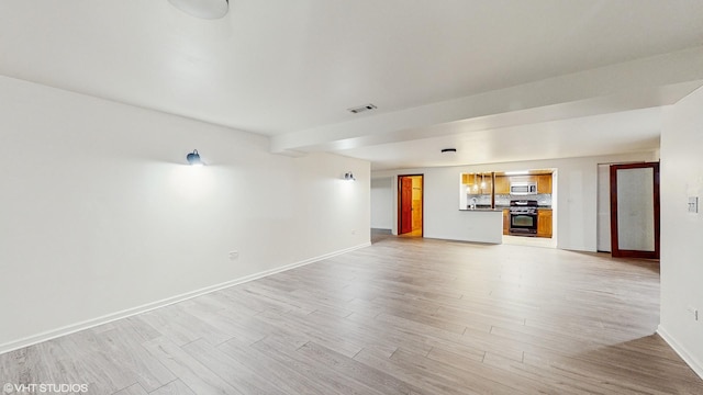 unfurnished living room featuring hardwood / wood-style floors