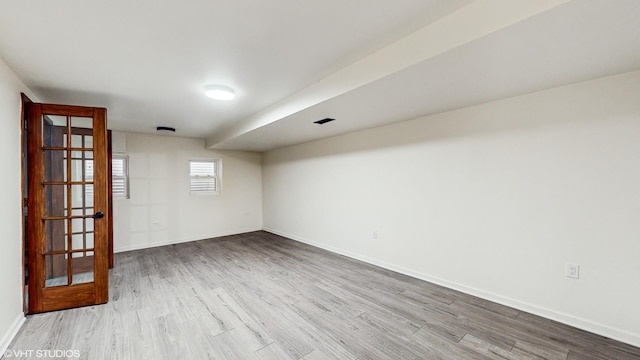 empty room featuring light wood-type flooring