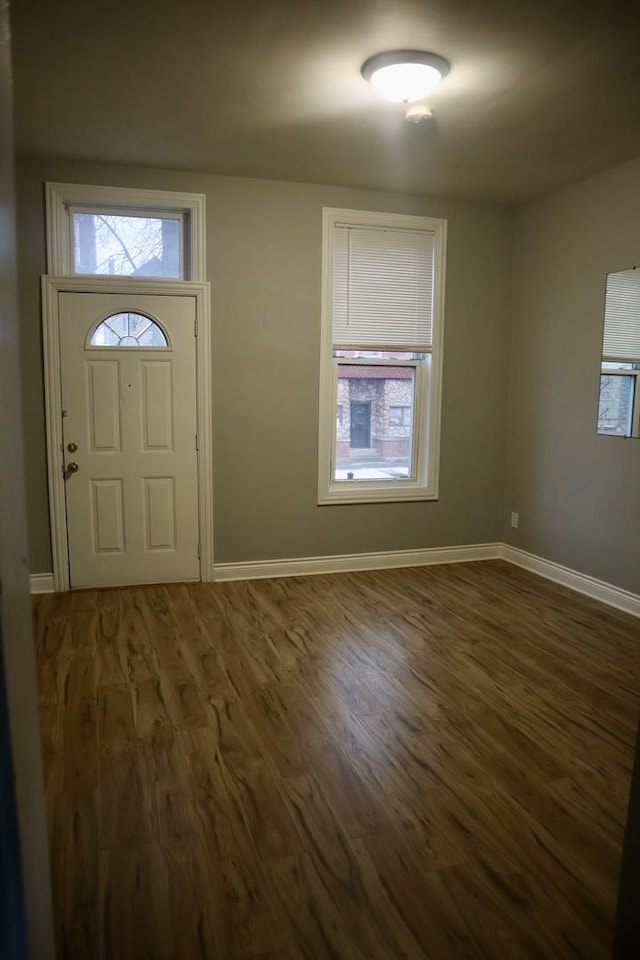 entrance foyer featuring dark hardwood / wood-style floors