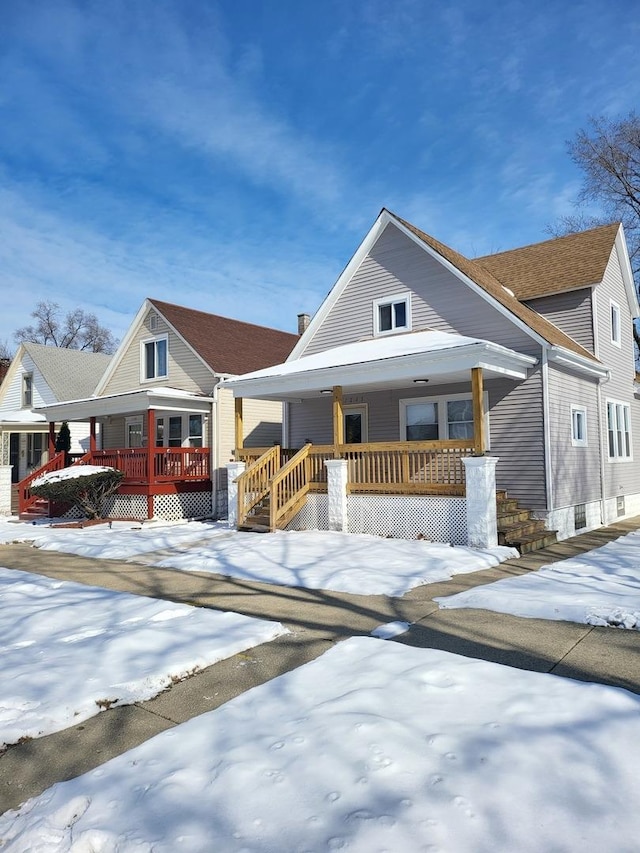 view of front of property with a porch