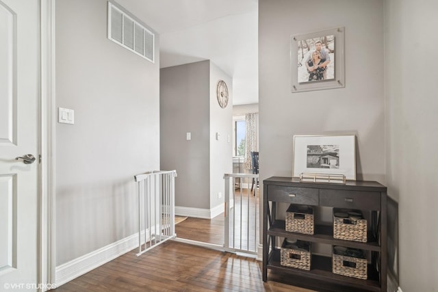 hall featuring hardwood / wood-style flooring