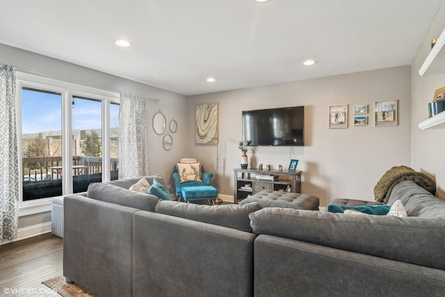 living room featuring hardwood / wood-style floors