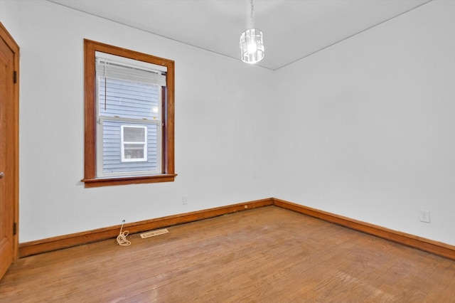 empty room featuring light wood-type flooring