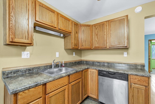 kitchen with stainless steel dishwasher and sink