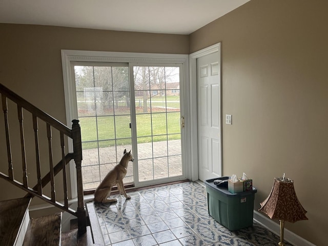 doorway featuring tile patterned floors