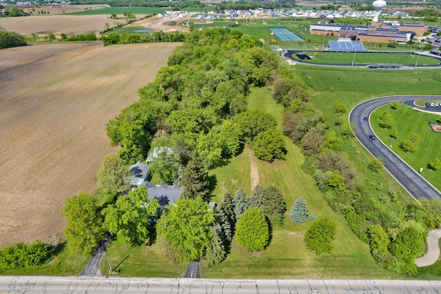 drone / aerial view with a rural view