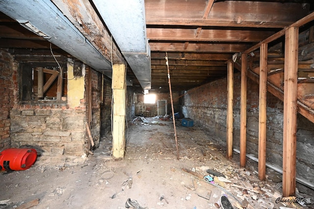 view of unfinished attic