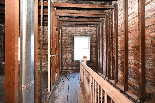 view of unfinished attic