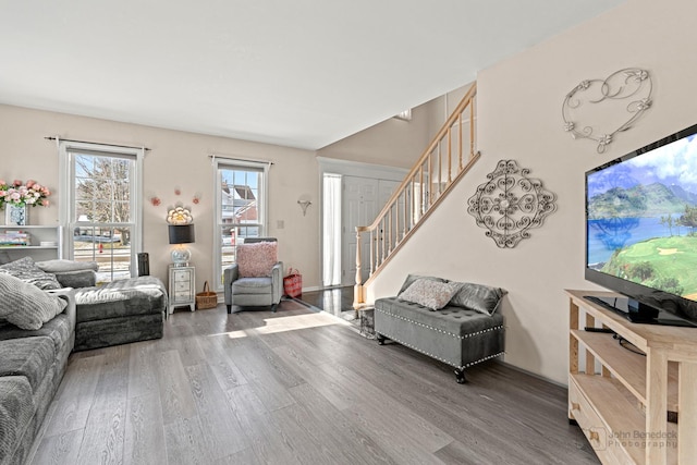 living room featuring hardwood / wood-style floors