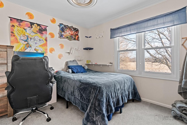 bedroom featuring carpet