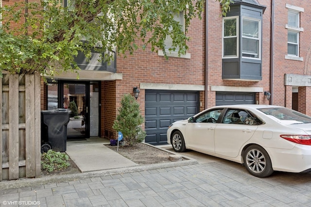 exterior space featuring a garage