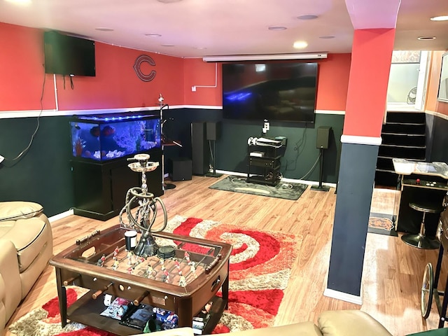 living room featuring hardwood / wood-style flooring