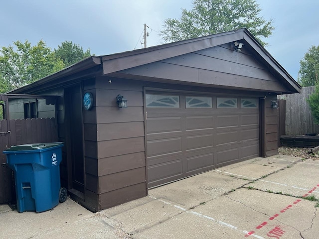 view of garage