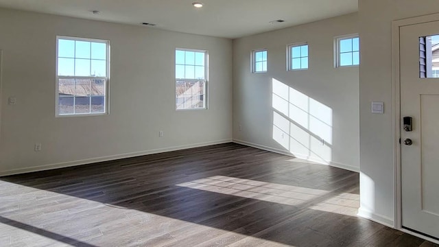 foyer featuring dark wood-type flooring