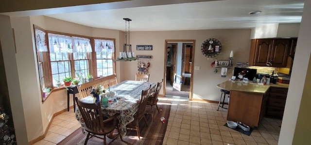 view of tiled dining space