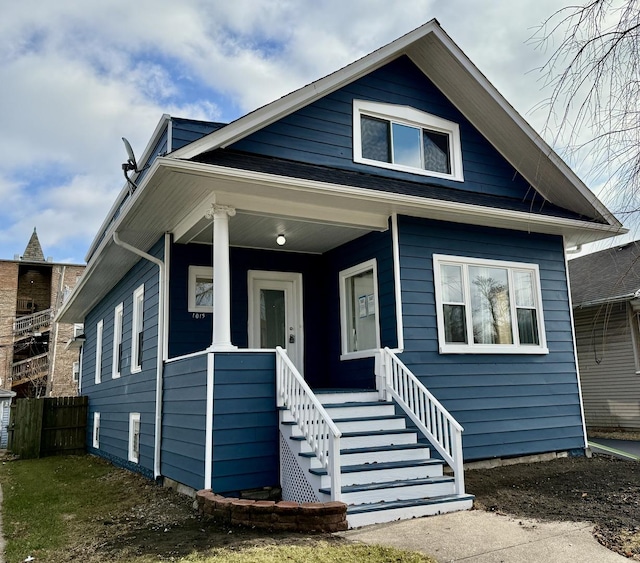 bungalow-style home with covered porch