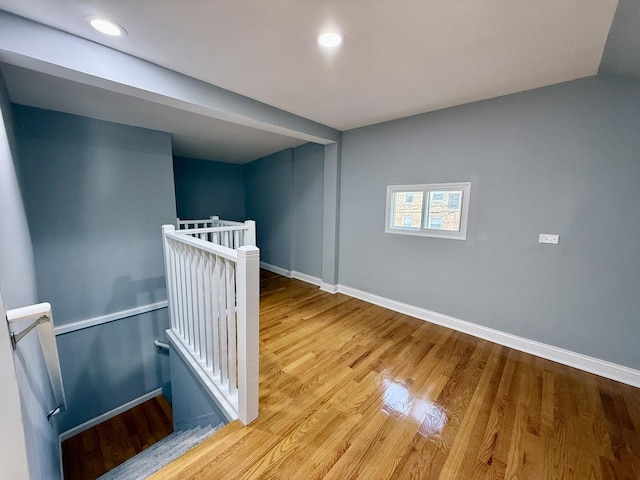 interior space with hardwood / wood-style floors