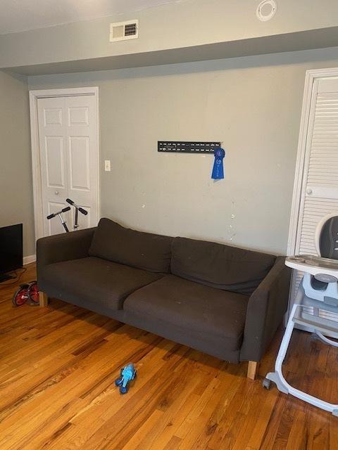 living room with wood-type flooring