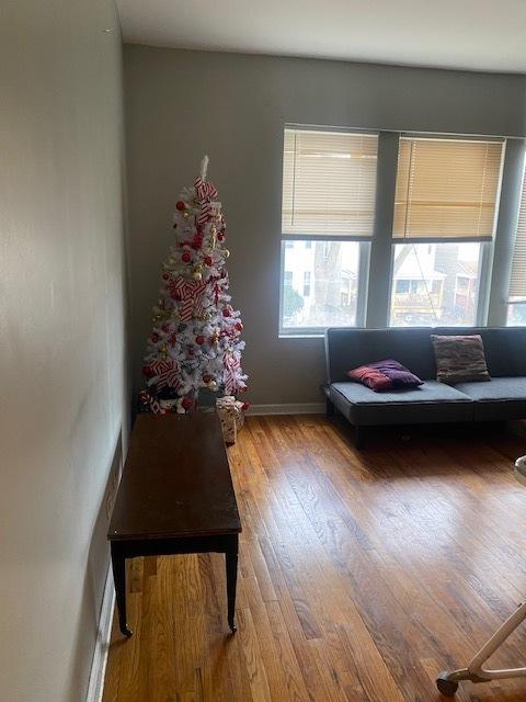 sitting room featuring hardwood / wood-style floors