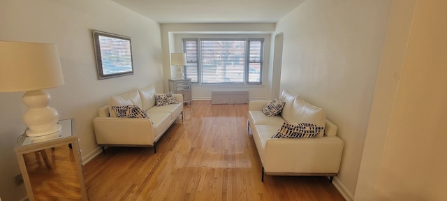 sitting room featuring light hardwood / wood-style floors