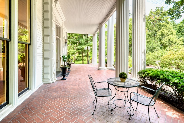 view of patio / terrace with a porch