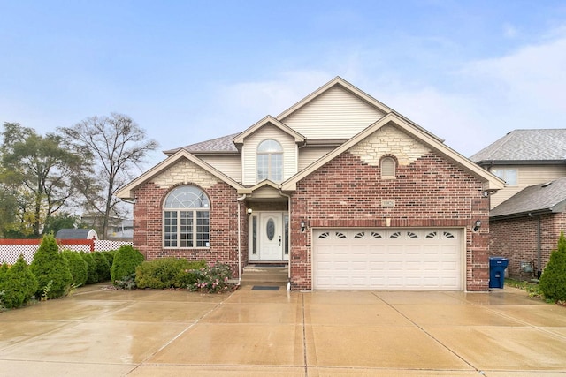 view of property with a garage