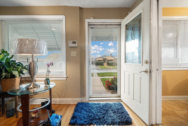 entryway featuring light hardwood / wood-style floors