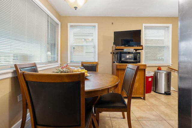 view of tiled dining room