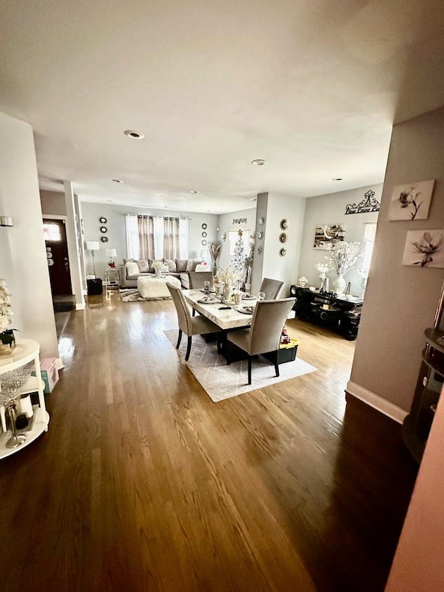 dining room with wood-type flooring