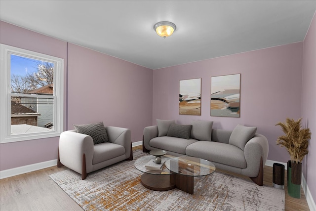 living room featuring light hardwood / wood-style flooring