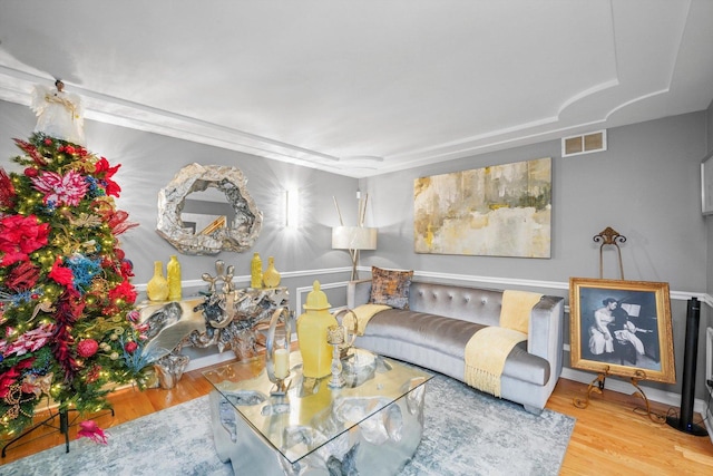 living room featuring hardwood / wood-style floors